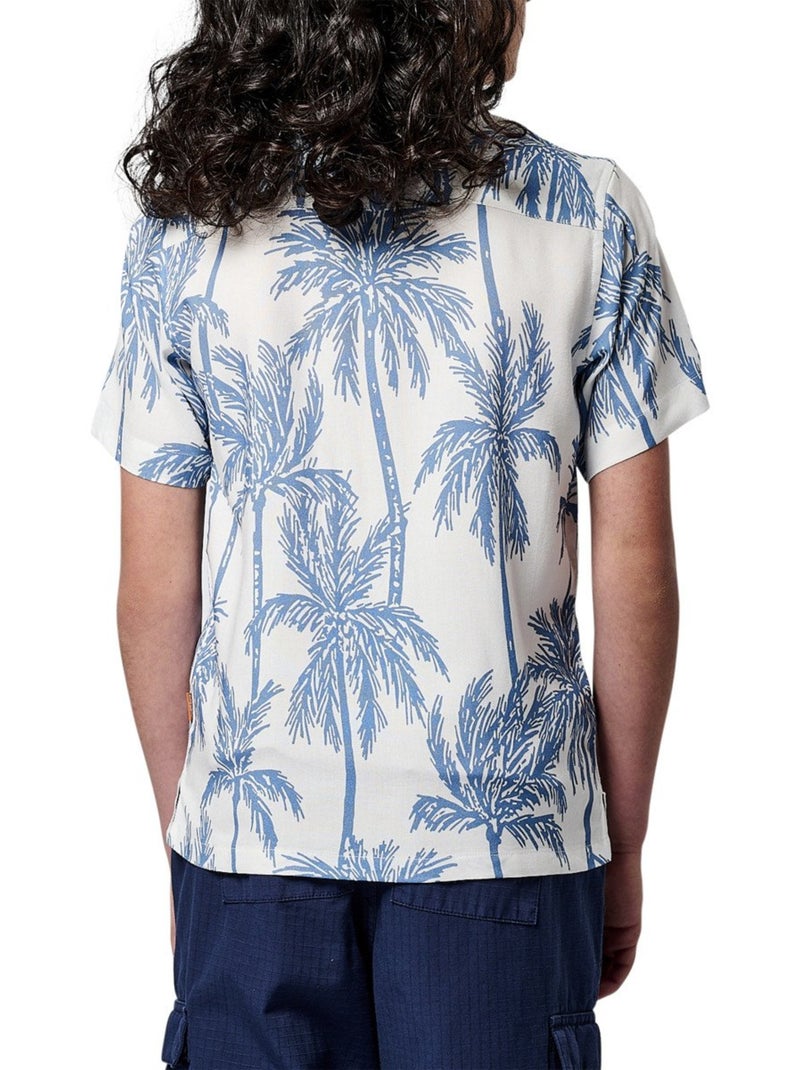 Chemise blanche imprimée avec une coupe droite et un col à revers Blanc - Kiabi