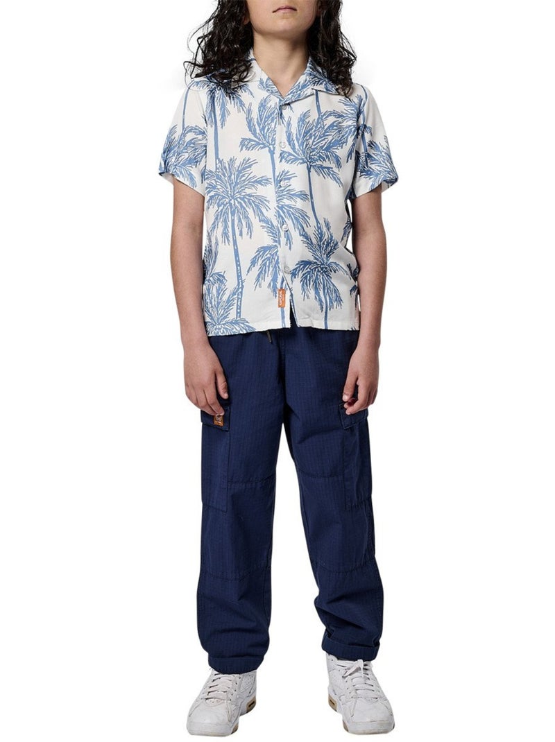 Chemise blanche imprimée avec une coupe droite et un col à revers Blanc - Kiabi