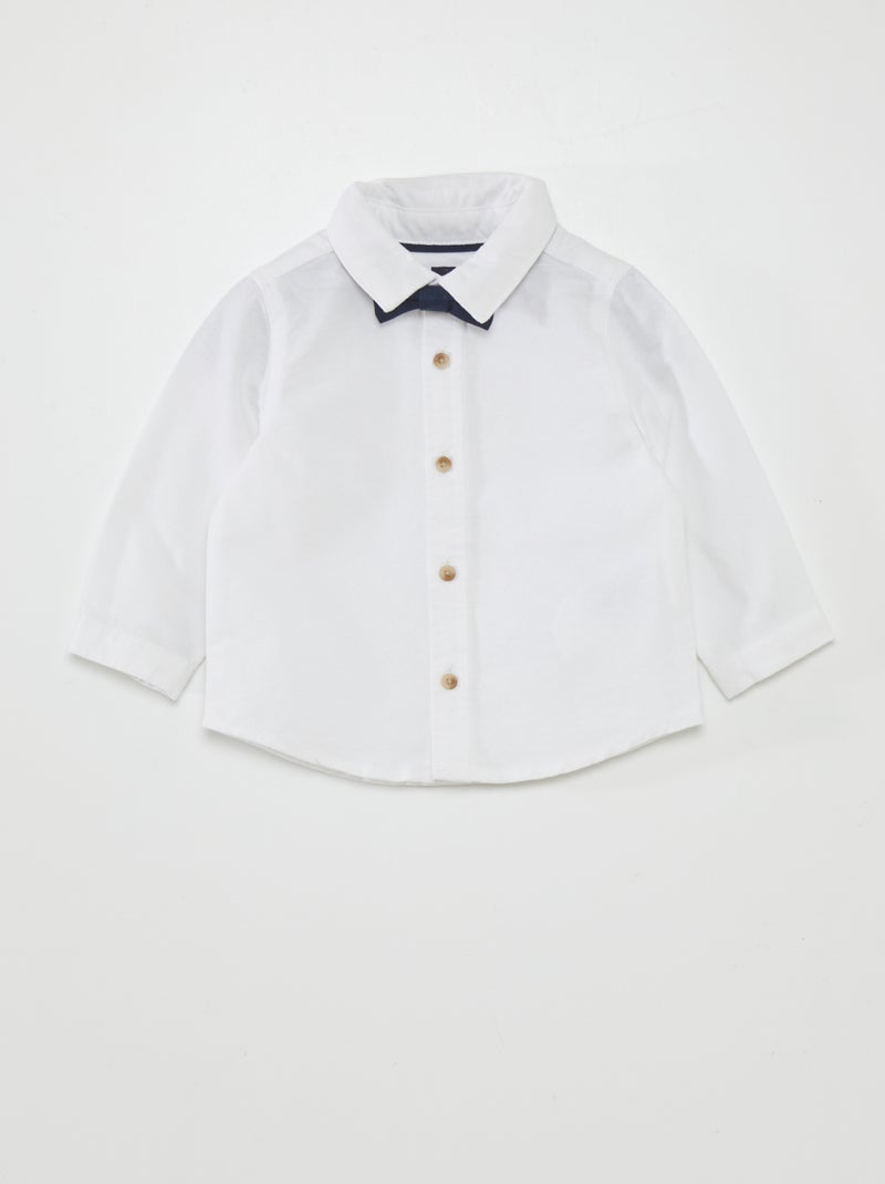 Chemise blanche + nœud papillon - 2 pièces blanc - Kiabi