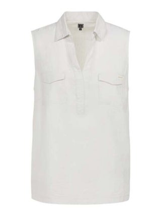 Chemise blanche sans manches Femme