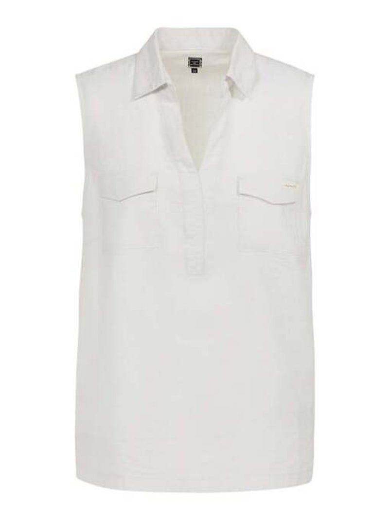 Chemise blanche sans manches Femme Blanc - Kiabi