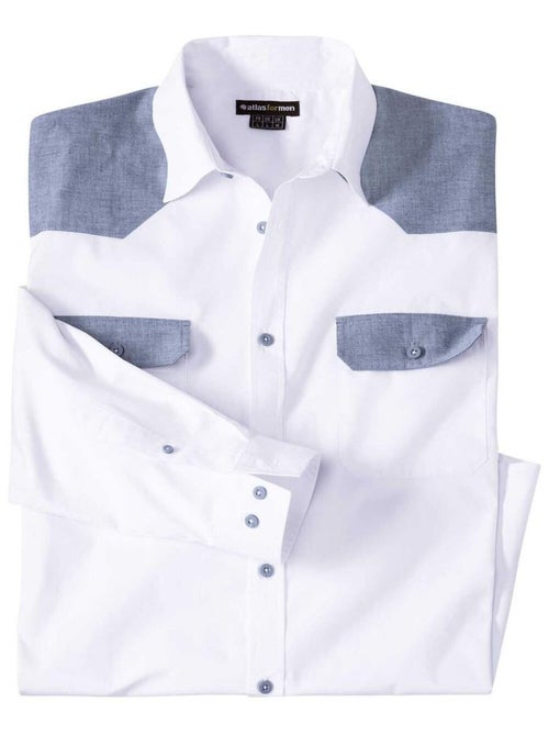 Chemise Blanche Style Western   - ATLAS FOR MEN - Kiabi