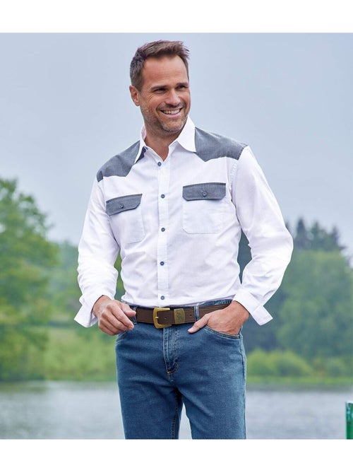 Chemise blanche style western - atlas for men - Kiabi Chemise blanche style western - atlas for men - Kiabi