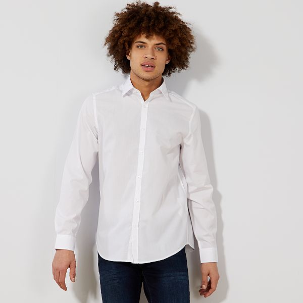 Chemise blanche unie coupe droite Homme - blanc - Kiabi - 4,90€