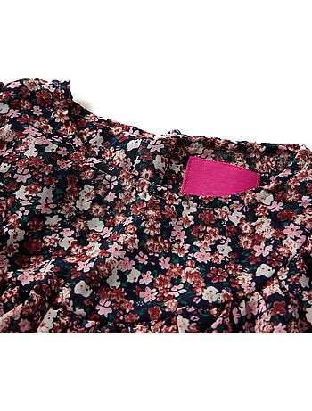 Chemise blouse polyester à manches longues fleurs - vidaxl