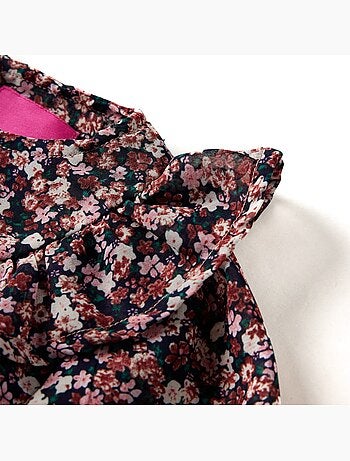 Chemise blouse polyester à manches longues fleurs - vidaxl