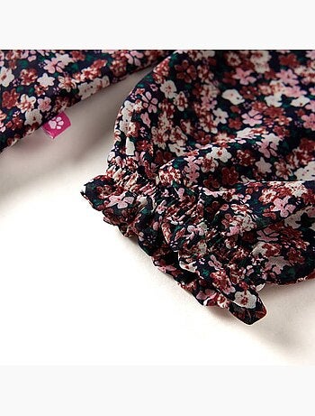 Chemise blouse polyester à manches longues fleurs - vidaxl