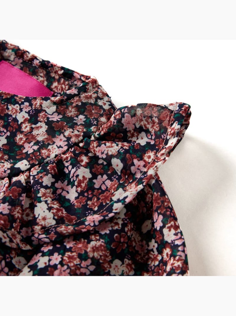 Chemise blouse polyester à manches longues fleurs - vidaxl Rose - Kiabi