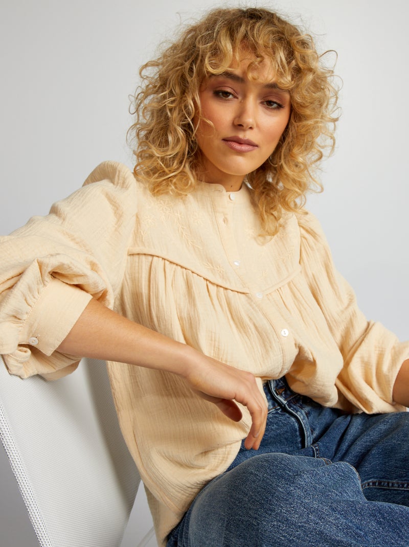 Chemise bohème Blanc - Kiabi
