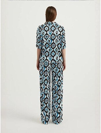 Chemise bohème décontractée à manches courtes en satin