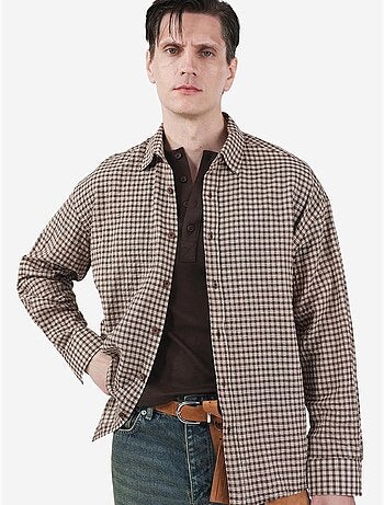 Chemise boutonnée à carreaux vichy oversize giesto