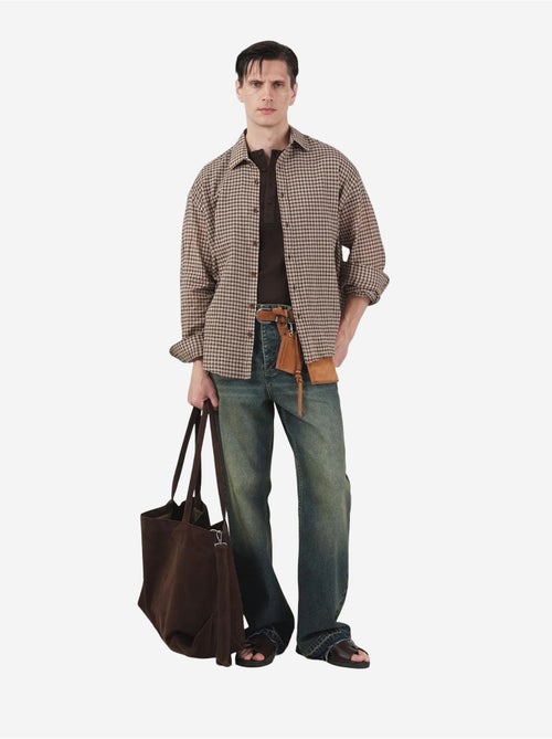 Chemise boutonnée à carreaux vichy oversize giesto - Kiabi Chemise boutonnée à carreaux vichy oversize giesto - Kiabi