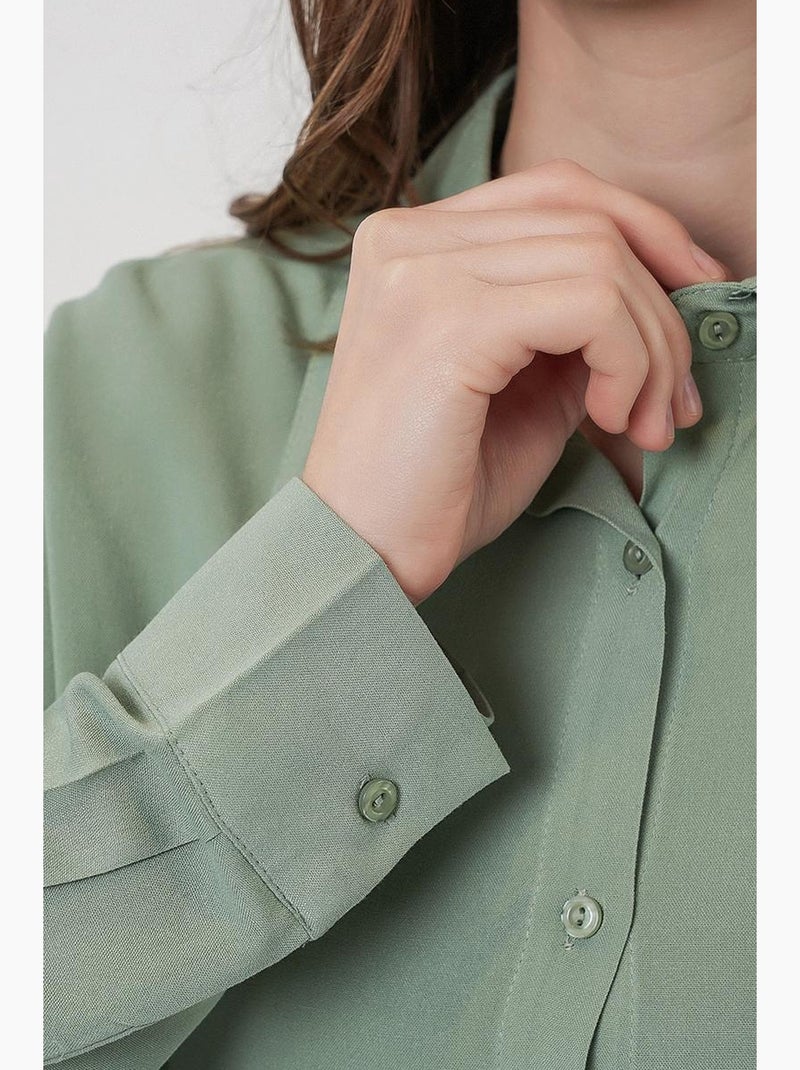 Chemise boutonnée à col de chemise bdart Vert pastel - Kiabi