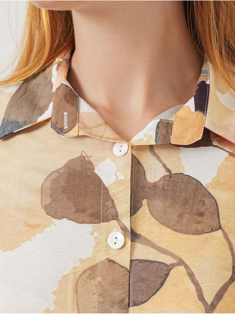 Chemise boutonnée à fleurs oversize bdart Bleu marine - Kiabi