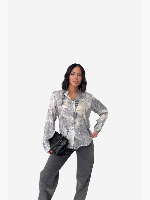 Chemise boutonnée à imprimé abstrait ma mode my fashion - Kiabi Chemise boutonnée à imprimé abstrait ma mode my fashion - Kiabi