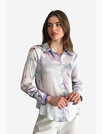 Chemise boutonnée à imprimé abstrait texturé my fashion