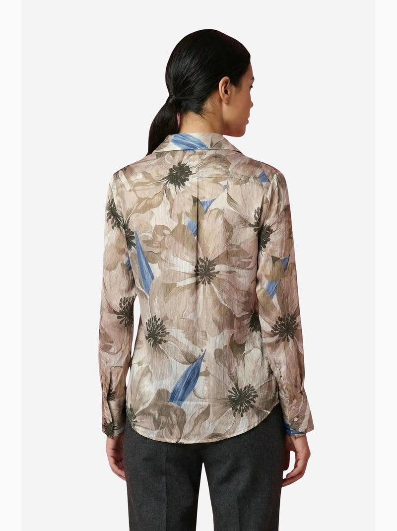 Chemise boutonnée à imprimé floral ma mode my fashion Marron noisette - Kiabi