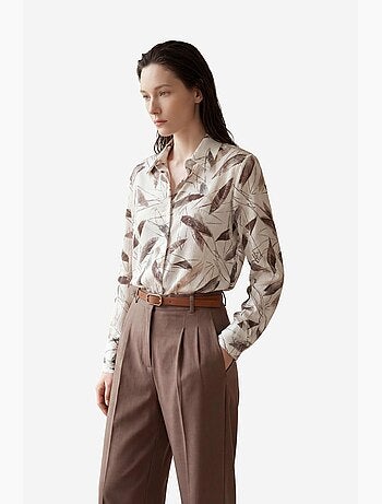 Chemise boutonnée à imprimé tropical my fashion