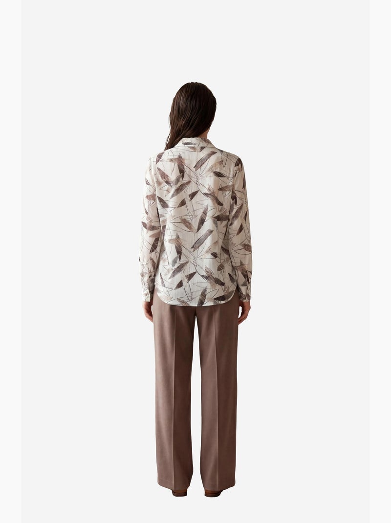 Chemise boutonnée à imprimé tropical my fashion Blanc cassé - Kiabi