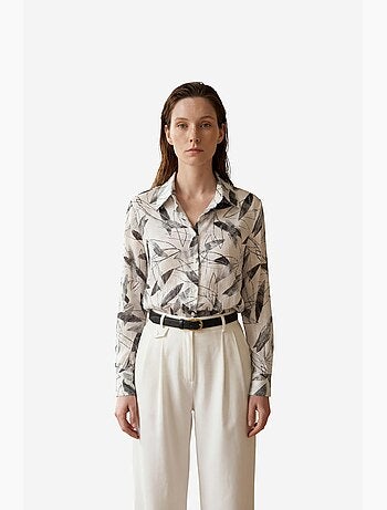 Chemise boutonnée à imprimé tropical my fashion