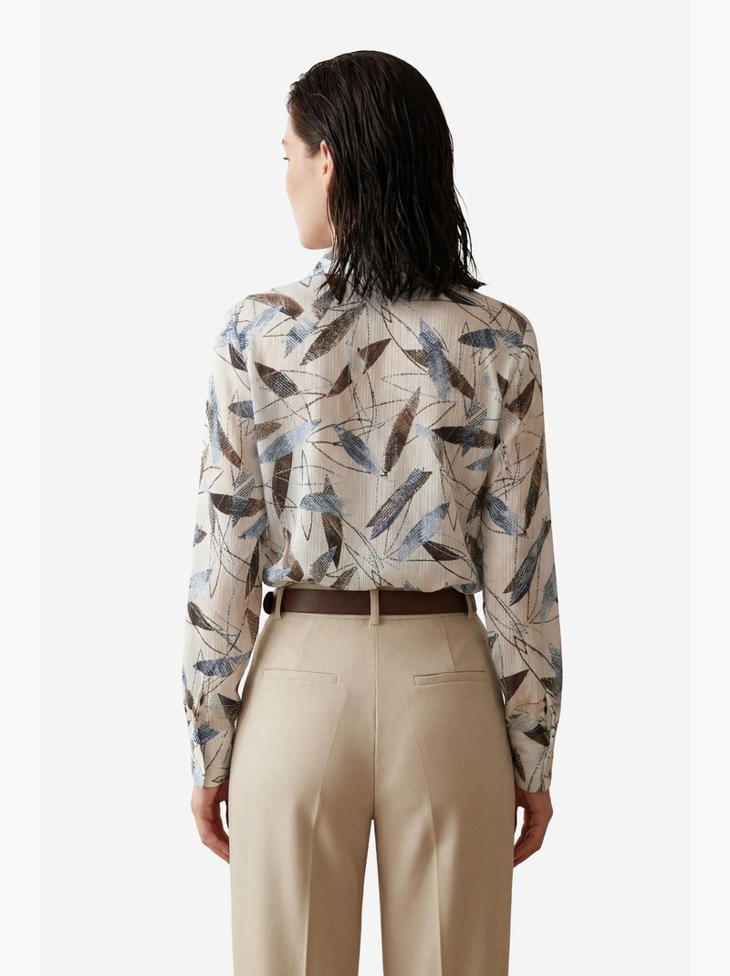 Chemise boutonnée à imprimé tropical my fashion Blanc - Kiabi