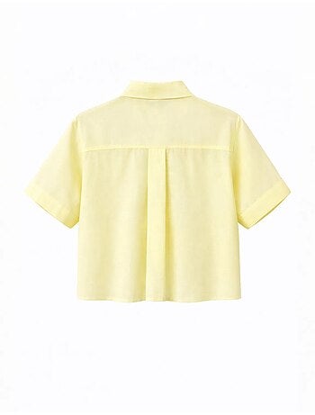 Chemise boutonnée à manches courtes avec accessoire en pierre mixray