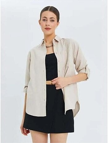 Chemise boutonnée à manches longues avec poche mixray