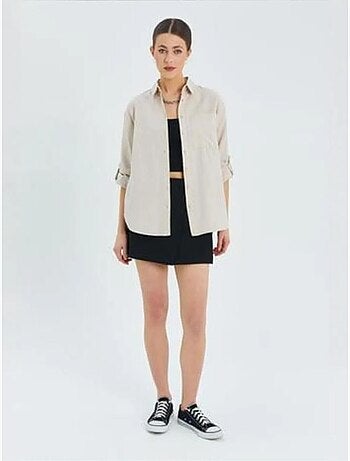 Chemise boutonnée à manches longues avec poche mixray