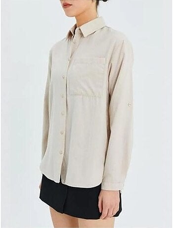 Chemise boutonnée à manches longues avec poche mixray