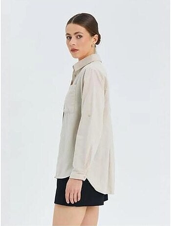 Chemise boutonnée à manches longues avec poche mixray