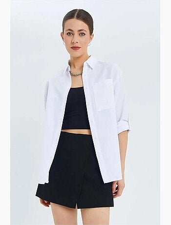 Chemise boutonnée à manches longues avec poche mixray