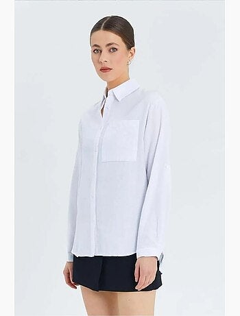 Chemise boutonnée à manches longues avec poche mixray