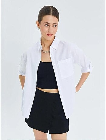 Chemise boutonnée à manches longues avec poche mixray