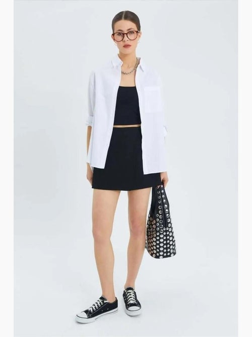 Chemise boutonnée à manches longues avec poche mixray - Kiabi