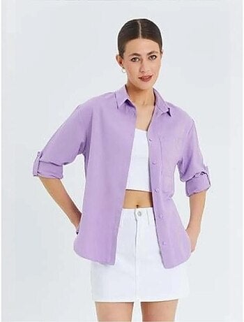 Chemise boutonnée à manches longues avec poche mixray