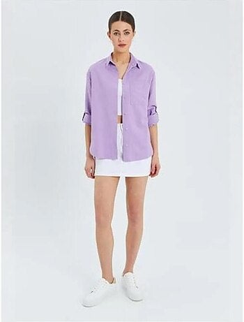 Chemise boutonnée à manches longues avec poche mixray