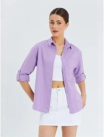 Chemise boutonnée à manches longues avec poche mixray