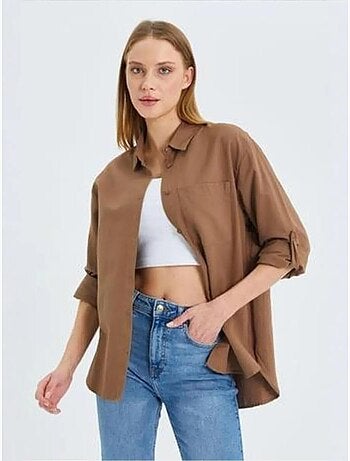 Chemise boutonnée à manches longues avec poche mixray
