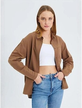 Chemise boutonnée à manches longues avec poche mixray