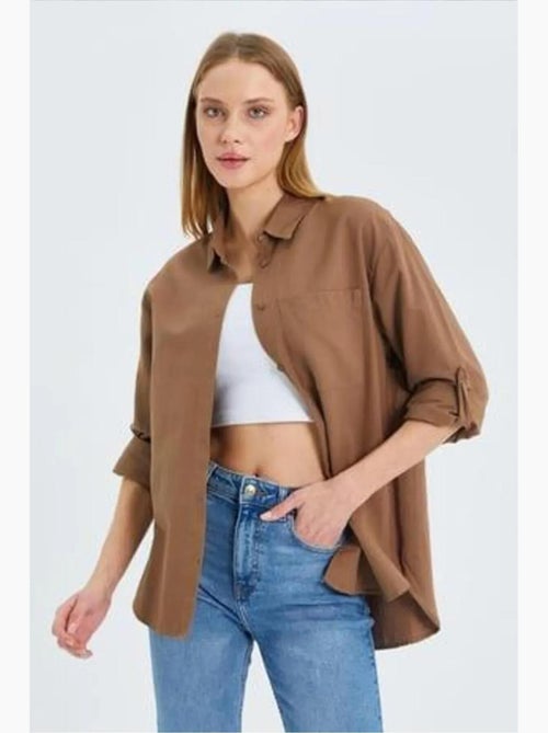 Chemise boutonnée à manches longues avec poche mixray - Kiabi Chemise boutonnée à manches longues avec poche mixray - Kiabi