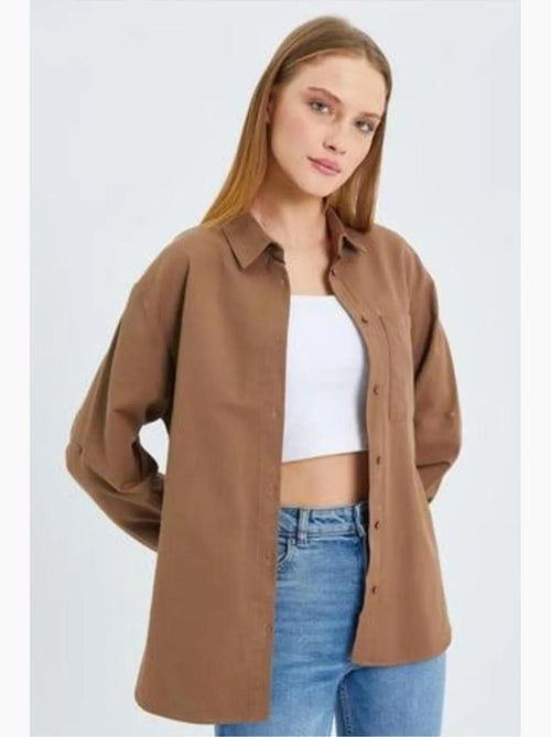 Chemise boutonnée à manches longues avec poche mixray - Kiabi Chemise boutonnée à manches longues avec poche mixray - Kiabi