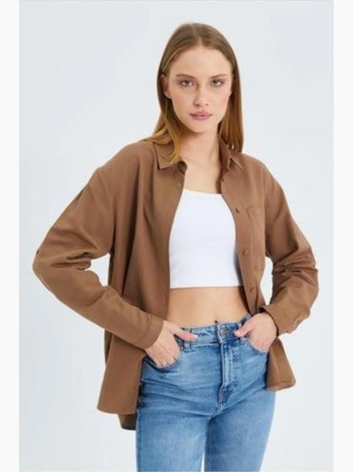 Chemise boutonnée à manches longues avec poche mixray - Kiabi Chemise boutonnée à manches longues avec poche mixray - Kiabi