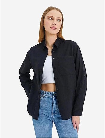 Chemise boutonnée à manches longues avec poche mixray