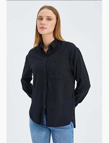 Chemise boutonnée à manches longues avec poche mixray