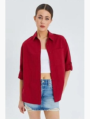 Chemise boutonnée à manches longues avec poche mixray