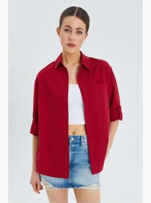 Chemise boutonnée à manches longues avec poche mixray - Kiabi Chemise boutonnée à manches longues avec poche mixray - Kiabi