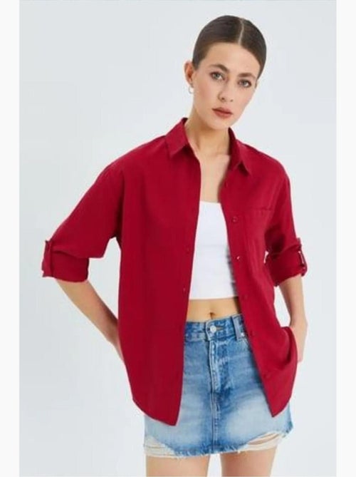 Chemise boutonnée à manches longues avec poche mixray - Kiabi Chemise boutonnée à manches longues avec poche mixray - Kiabi