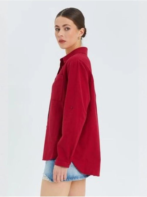 Chemise boutonnée à manches longues avec poche mixray - Kiabi Chemise boutonnée à manches longues avec poche mixray - Kiabi