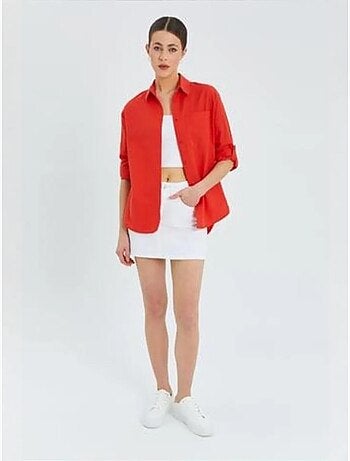 Chemise boutonnée à manches longues avec poche mixray