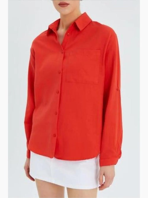 Chemise boutonnée à manches longues avec poche mixray - Kiabi Chemise boutonnée à manches longues avec poche mixray - Kiabi